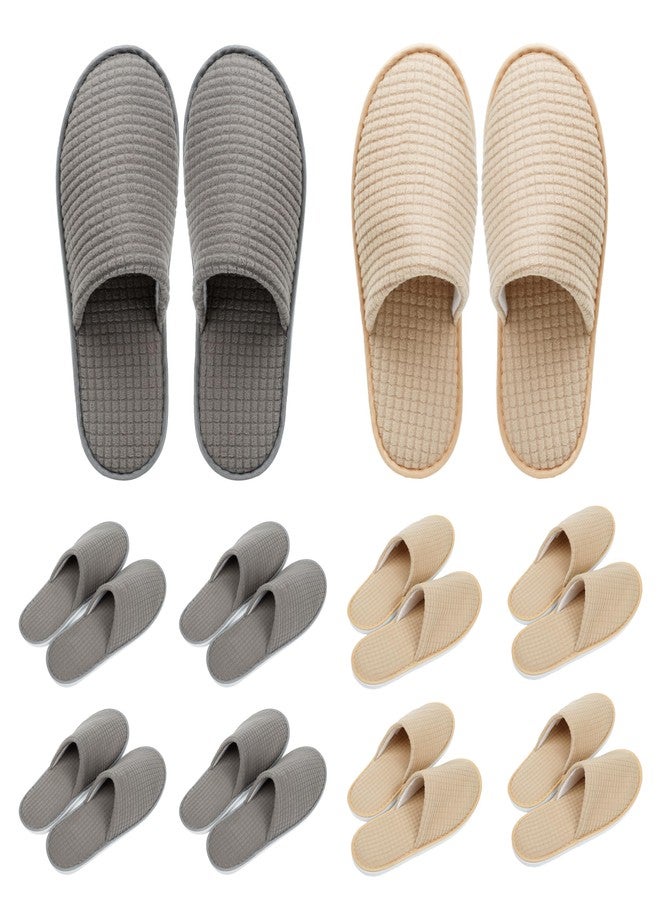 OSTADARRA 10 Pairs Spa Slippers, Non Slip Disposable Slippers For Guest, Washable Reusable, Which Can Be Used As Women Men, House, Indoor, Bathroom, Bedroom, Hotel, Bride Slippers - Image 1